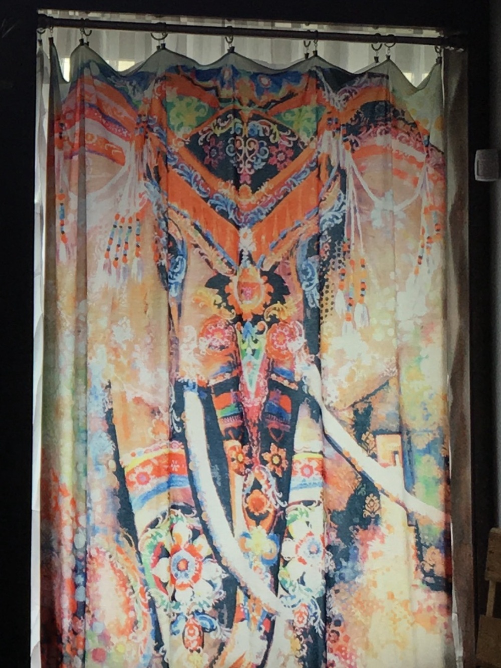 Boho Elephant Tapestry Curtain-coverlet- Multicolor